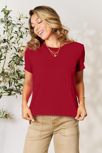 Basic Bae Full Size Round Neck Short Sleeve T-Shirt - Happily Ever Atchison Shop Co.