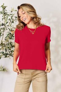 Basic Bae Full Size Round Neck Short Sleeve T-Shirt - Happily Ever Atchison Shop Co.