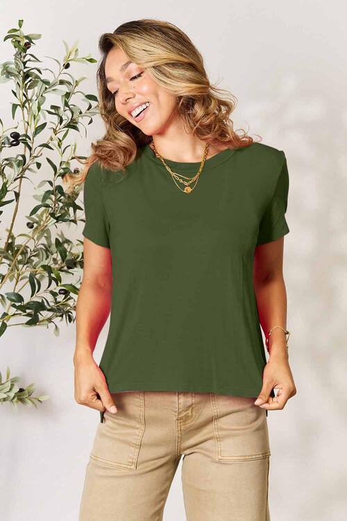 Basic Bae Full Size Round Neck Short Sleeve T-Shirt - Happily Ever Atchison Shop Co.