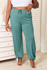 Basic Bae Full Size Soft Rayon Drawstring Waist Pants with Pockets - Happily Ever Atchison Shop Co.