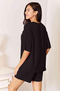 Basic Bae Full Size Soft Rayon Half Sleeve Top and Shorts Set - Happily Ever Atchison Shop Co.