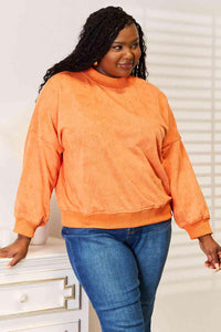 Basic Bae Round Neck Dropped Shoulder Sweatshirt - Happily Ever Atchison Shop Co.