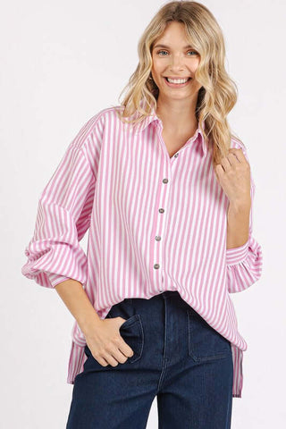 Mittoshop Button Down Striped Long Sleeve Shirt - 1985 the VAULT Boutique