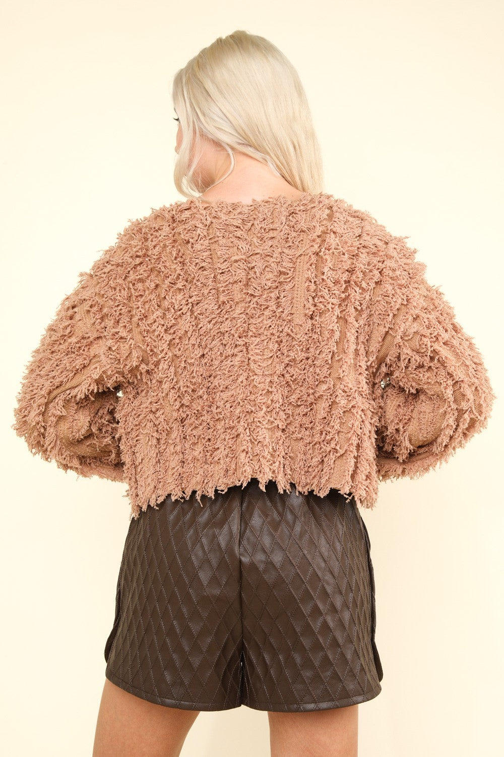 VERY J Shaggy Yarn Knit Zip Up Jacket - 1985 the VAULT Boutique