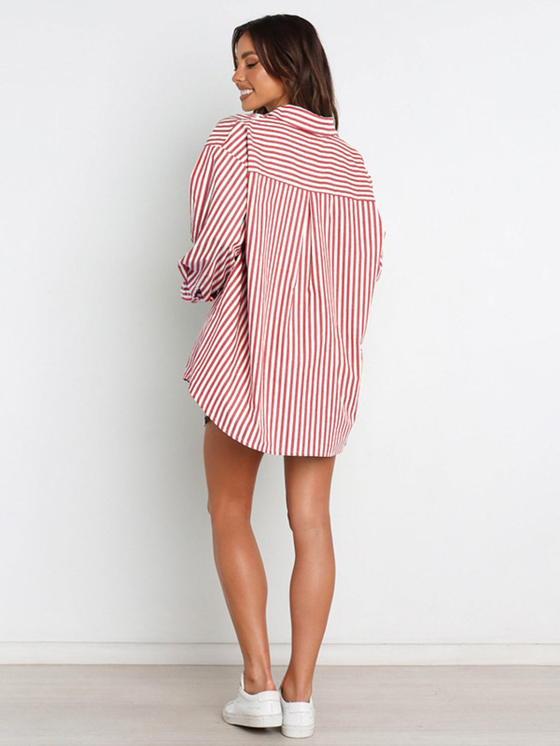 Striped Dropped Shoulder Shirt and Shorts Set - 1985 the VAULT Boutique