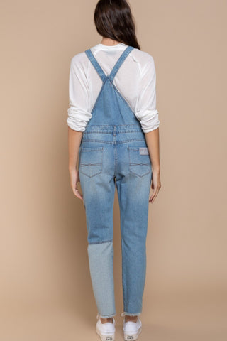 POL Front Chest Zipper Slim Leg Denim Overalls - 1985 the VAULT Boutique