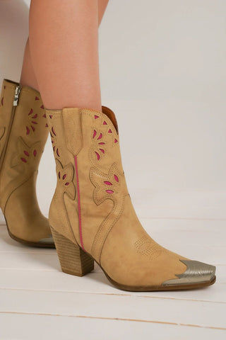 Beast Fashion Cut-Out Floral Embroidery Boots - 1985 the VAULT Boutique