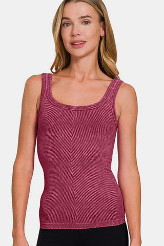 Zenana Ribbed Scoop Neck Tank - 1985 the VAULT Boutique