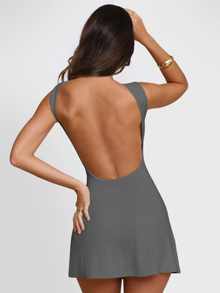 Backless Wide Strap Mini Dress - 1985 the VAULT Boutique