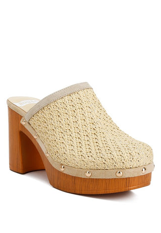 Jeydena Raffia Platform Clogs - 1985 the VAULT Boutique