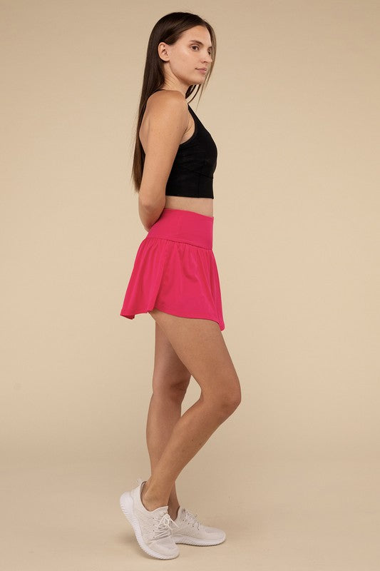 Wide Band Tennis Skirt with Zippered Back Pocket - 1985 the VAULT Boutique