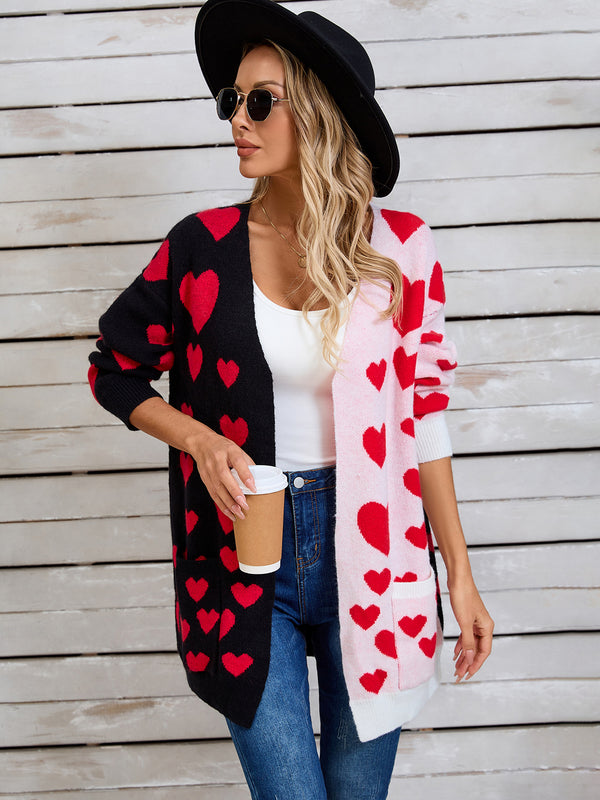 Angel Wings Heart Open Front Long Sleeve Cardigan - 1985 the VAULT Boutique