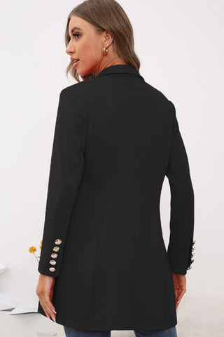 Buttoned Lapel Collar Long Sleeve Blazer - 1985 the VAULT Boutique