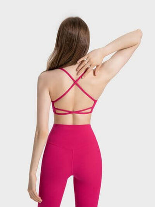 Millennia Crisscross Back Scoop Neck Active Cami with Detachable Chest Pads - 1985 the VAULT Boutique