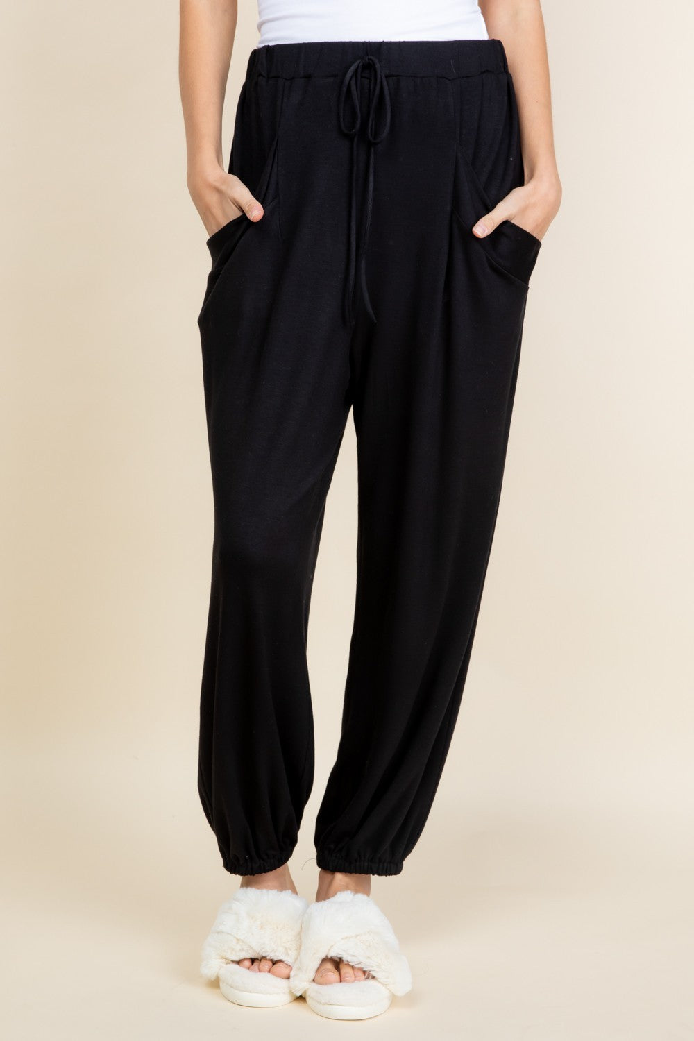 Super Lady Full Size Drawstring Elastic Waist Joggers with Pockets - 1985 the VAULT Boutique