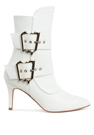 Ebera Chunky Buckle Strap Ankle Boots - 1985 the VAULT Boutique