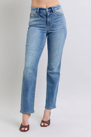 Judy Blue Full Size Wash Thermal Straight Jeans with Pockets - 1985 the VAULT Boutique