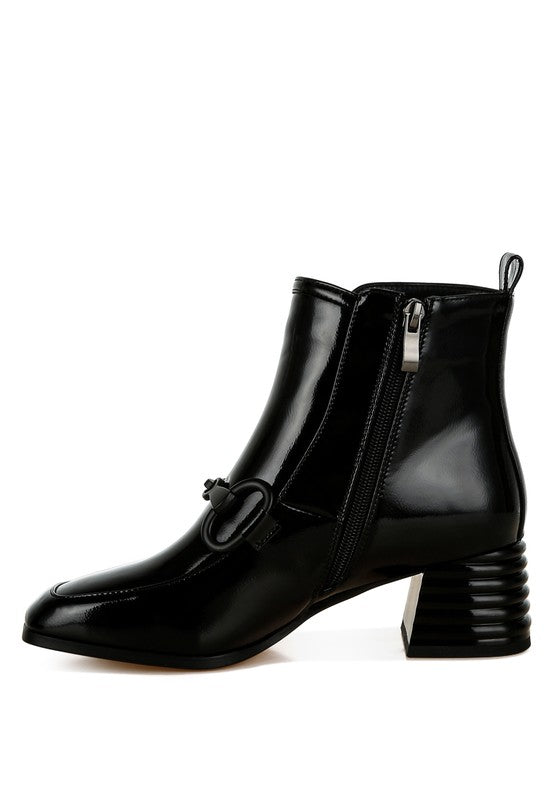 Algol Textured Block Heel Ankle Boots - 1985 the VAULT Boutique