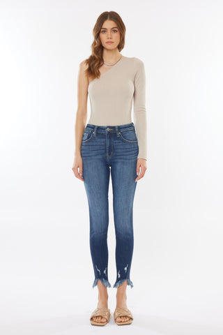 Kancan Raw Hem High Waist Cropped Jeans - 1985 the VAULT Boutique