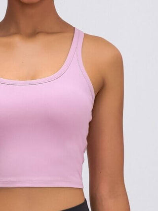 Millennia Scoop Neck Active Tank with Detachable Chest Pads - 1985 the VAULT Boutique