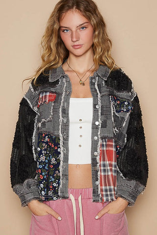 POL Crochet Patchwork Dropped Shoulder Jacket - 1985 the VAULT Boutique