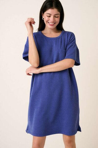 Mittoshop Urban Rib Knit Short Sleeve Tee Dress - 1985 the VAULT Boutique