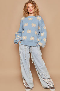 POL Daisy Pattern Drop Shoulder Sweater - 1985 THE VAULT