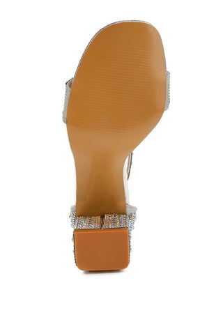 Cady Rhinestones And Sequins Block Sandals - 1985 the VAULT Boutique