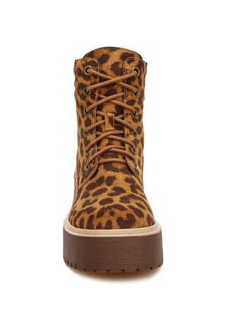 Ujola High Ankle Leopard Print Suede Boots - 1985 the VAULT Boutique