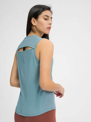 Millennia Cutout Back Round Neck Active Tank - 1985 the VAULT Boutique