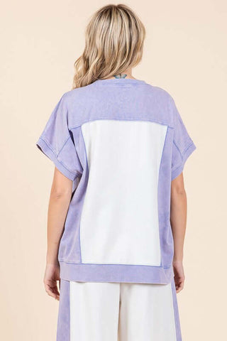 Mittoshop Oversized Color Block Short Sleeve T-Shirt - 1985 the VAULT Boutique