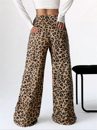 Leopard Wide Leg Plush Pants - 1985 the VAULT Boutique