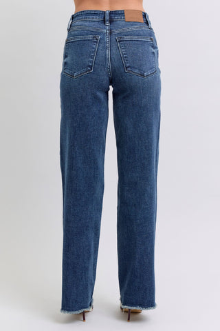 Judy Blue Full Size Raw Hem Mid Rise Jeans - 1985 the VAULT Boutique