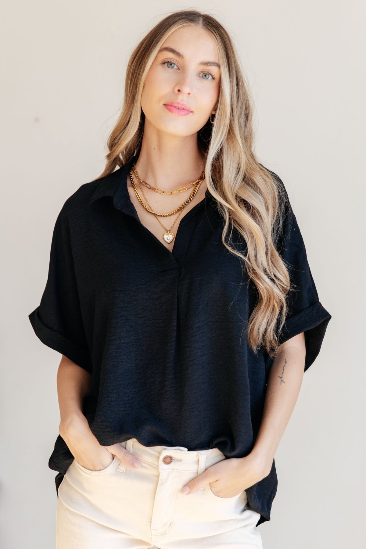 Because I Said So Dolman Sleeve Top in Black - Happily Ever Atchison Shop Co.