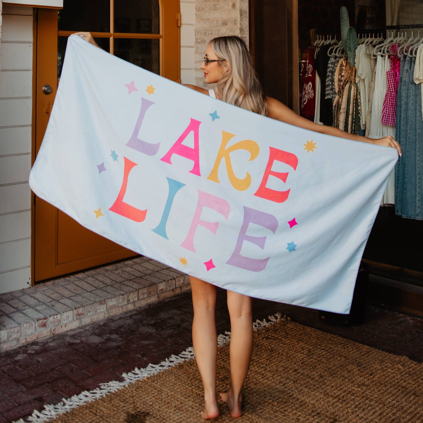 Lake Life Multicolored Microfiber Towel