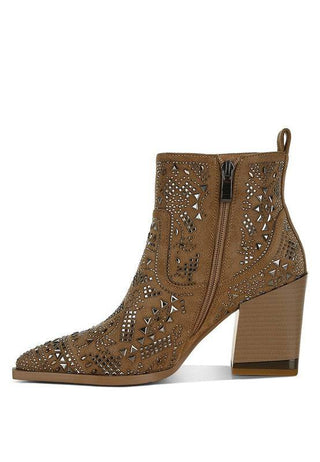 Omishi Stud Embellished Ankle Boots - 1985 the VAULT Boutique