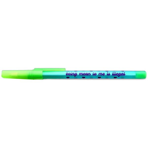 Being Mean To Me Is Illegal Ballpoint Pen - Happily Ever Atchison Shop Co.