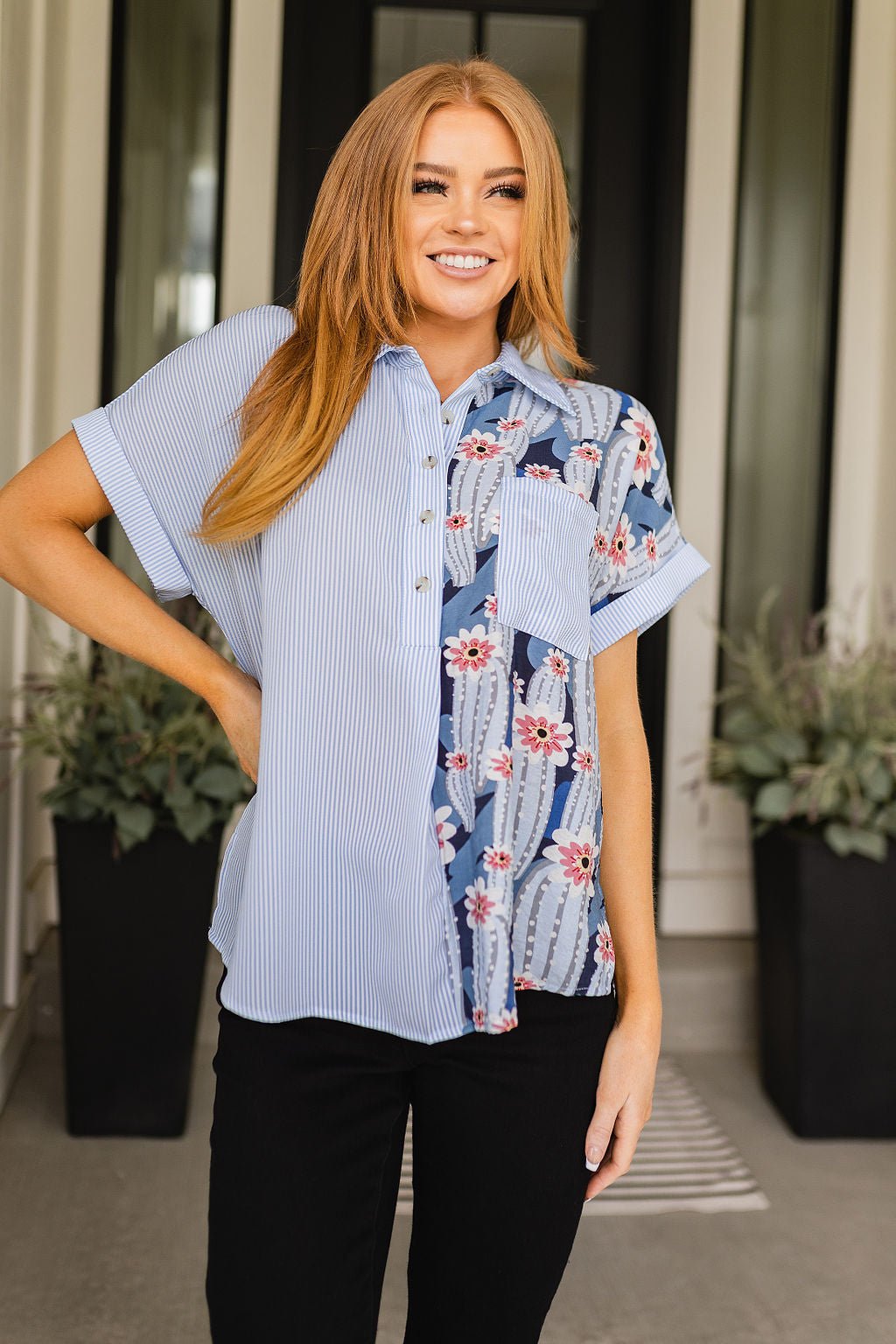 Best Of Both Worlds Button Down Top - Happily Ever Atchison Shop Co.