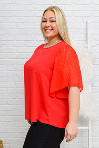 Best Of My Love Short Sleeve Blouse In Red - Happily Ever Atchison Shop Co.