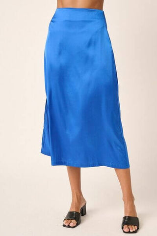 Mittoshop Side Slit Satin Midi Skirt - 1985 the VAULT Boutique