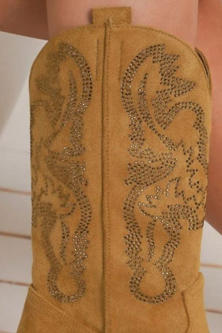 Beast Fashion Rhinestone Detail Point Toe Boots - 1985 the VAULT Boutique