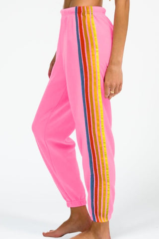 Contrast Striped Elastic Waist Active Pants - 1985 the VAULT Boutique