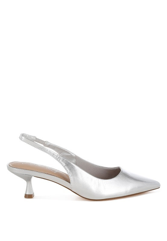 Pentas Kitten Heel Slingback Sandals - 1985 the VAULT Boutique