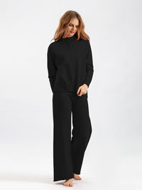 Basic Bae Mock Neck Long Sleeve Top and Pants Sweater Set - 1985 the VAULT Boutique