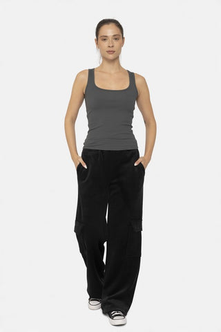 Mono B Elastic Waist Corduroy Cargo Pants - 1985 the VAULT Boutique