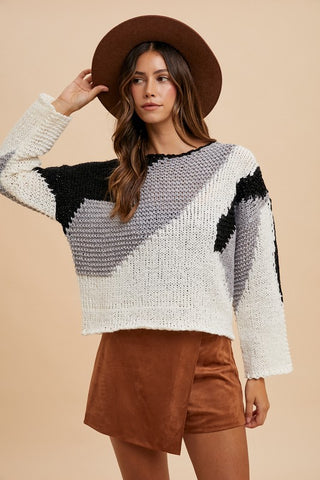 Annie Wear Color Block Drop Shoulder Sweater - 1985 the VAULT Boutique