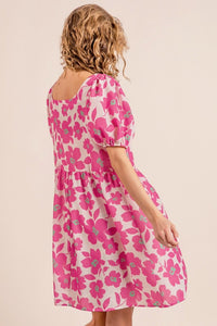 BiBi Printed Square Neck Puff Sleeve Mini Dress - Happily Ever Atchison Shop Co.