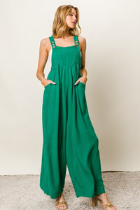 BiBi Texture Sleeveless Wide Leg Jumpsuit - Happily Ever Atchison Shop Co.