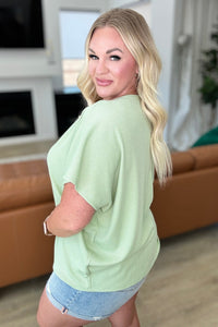 Big Sky Country Waffle Knit Top In Sage - Happily Ever Atchison Shop Co.