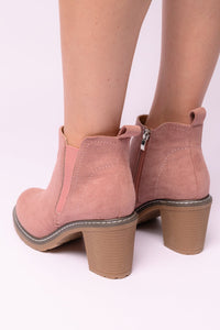 Bite Me Bootie in Blush Faux Suede - Happily Ever Atchison Shop Co.